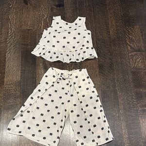 Mayoral White and Black Polka Dot two piece set